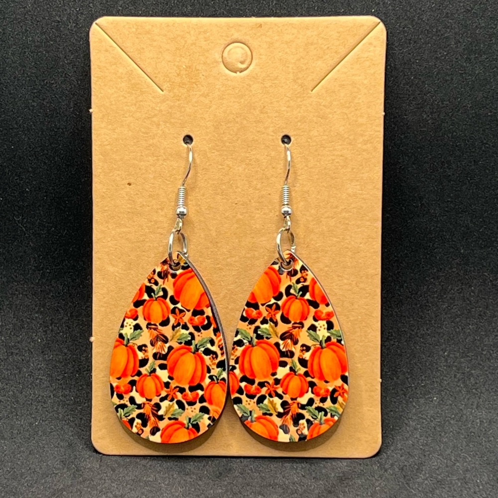 Pumpkin Teardrop Earrings